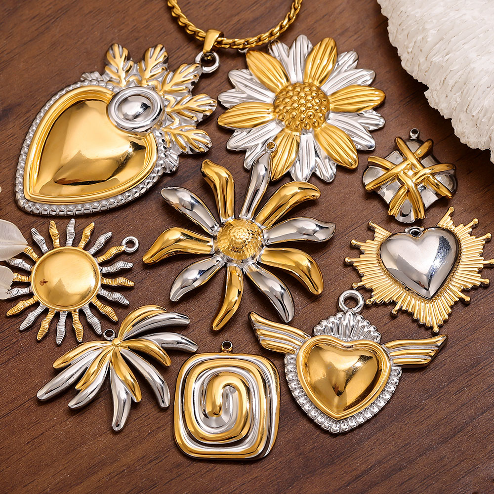 Supply Florist - 2PCS Stainless Steel Charm Two Tone