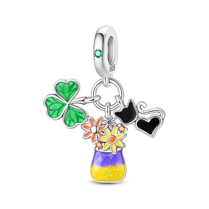 Florist Supply Vases - 925 Sterling Silver Oil Painting Black