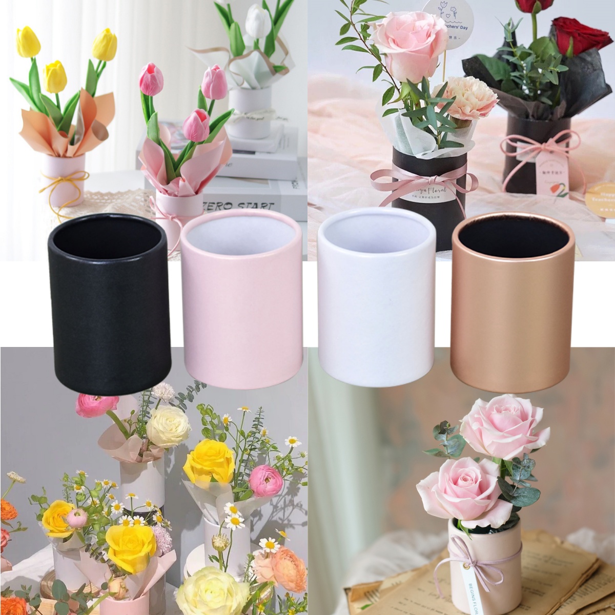 4pcs Mini Round Flower Box Gif - Florist Flower Supply ulasan dan harga