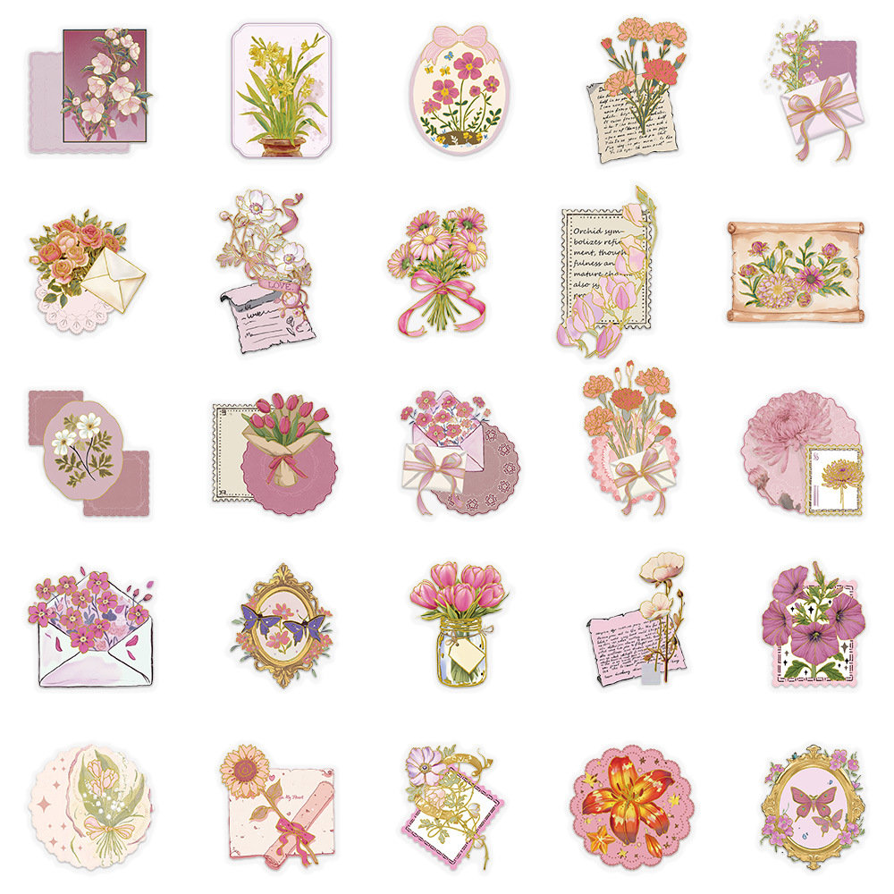 50/100 Pcs Hot Foil Stamping F - Florist Supply Vases ulasan dan harga