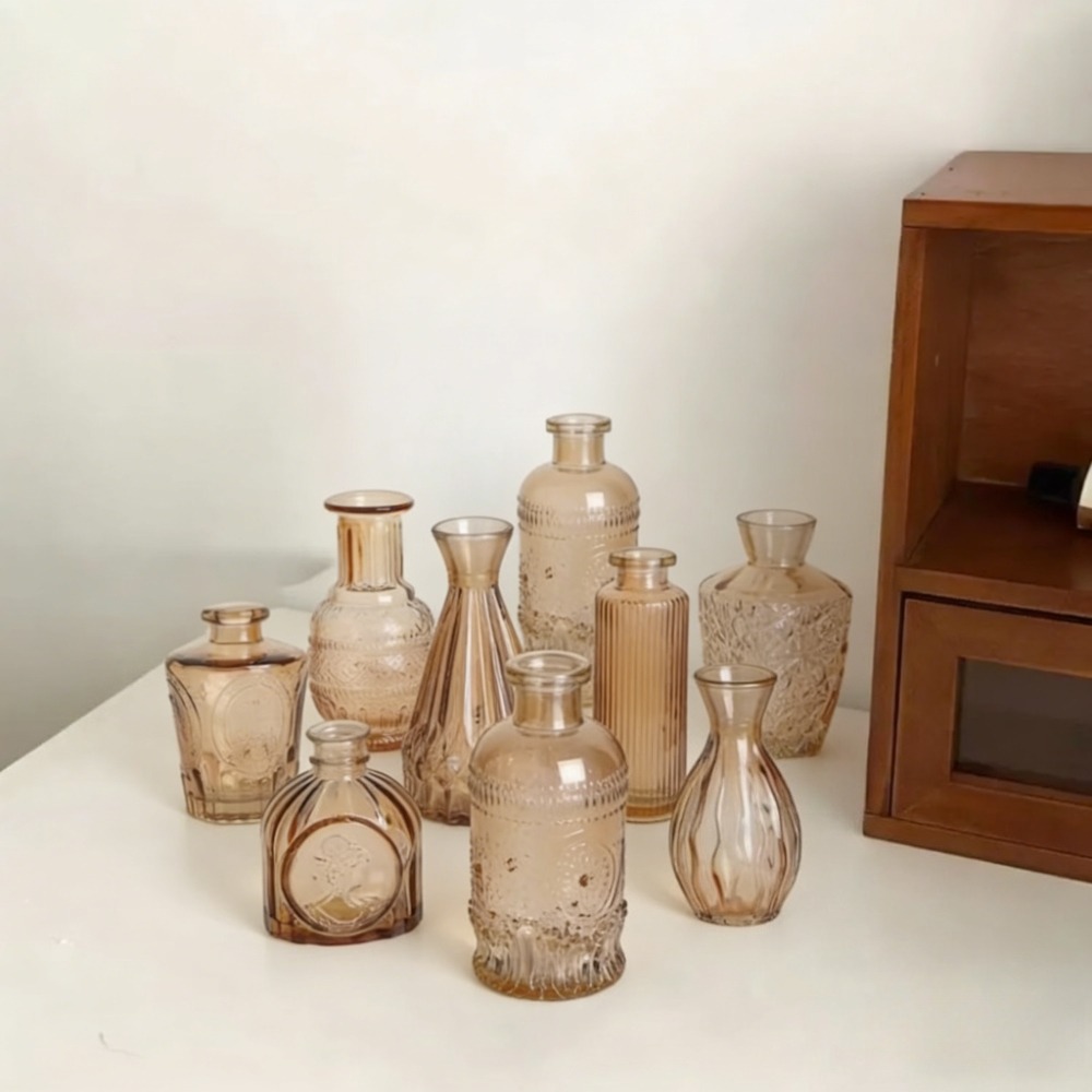10PCS French Retro Relief Mini - Florist Supply Vases ulasan dan harga