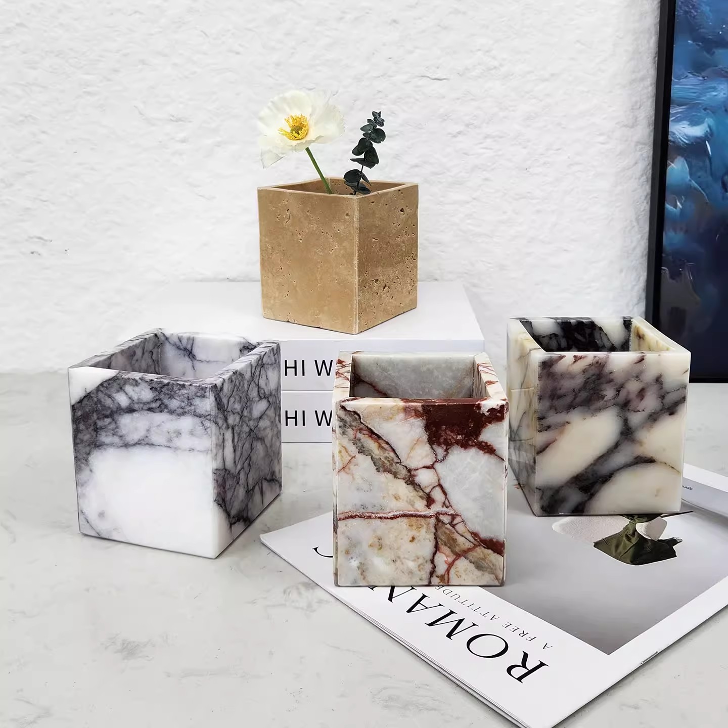 Natural Marble Living Room Des - Florist Supply Vases ulasan dan harga