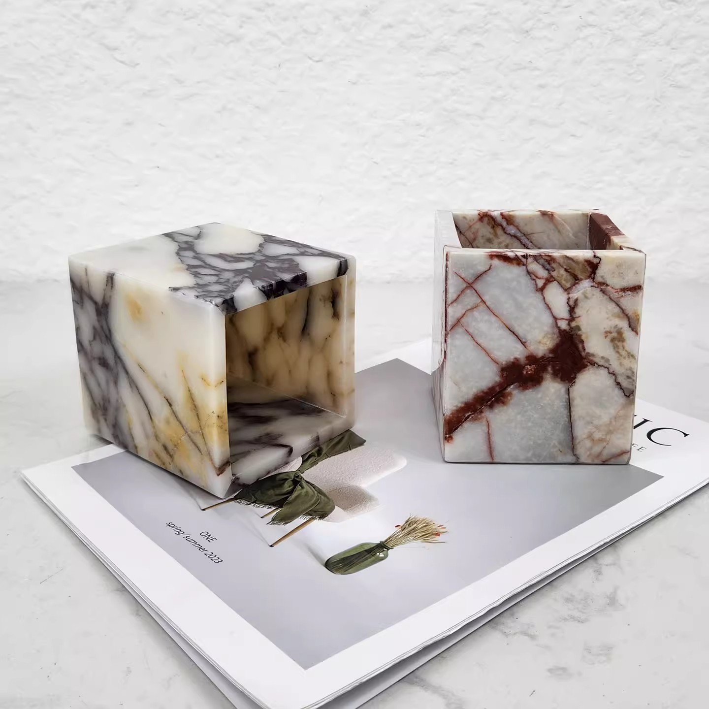 Natural Marble Living Room Des - Florist Supply Vases ulasan dan harga