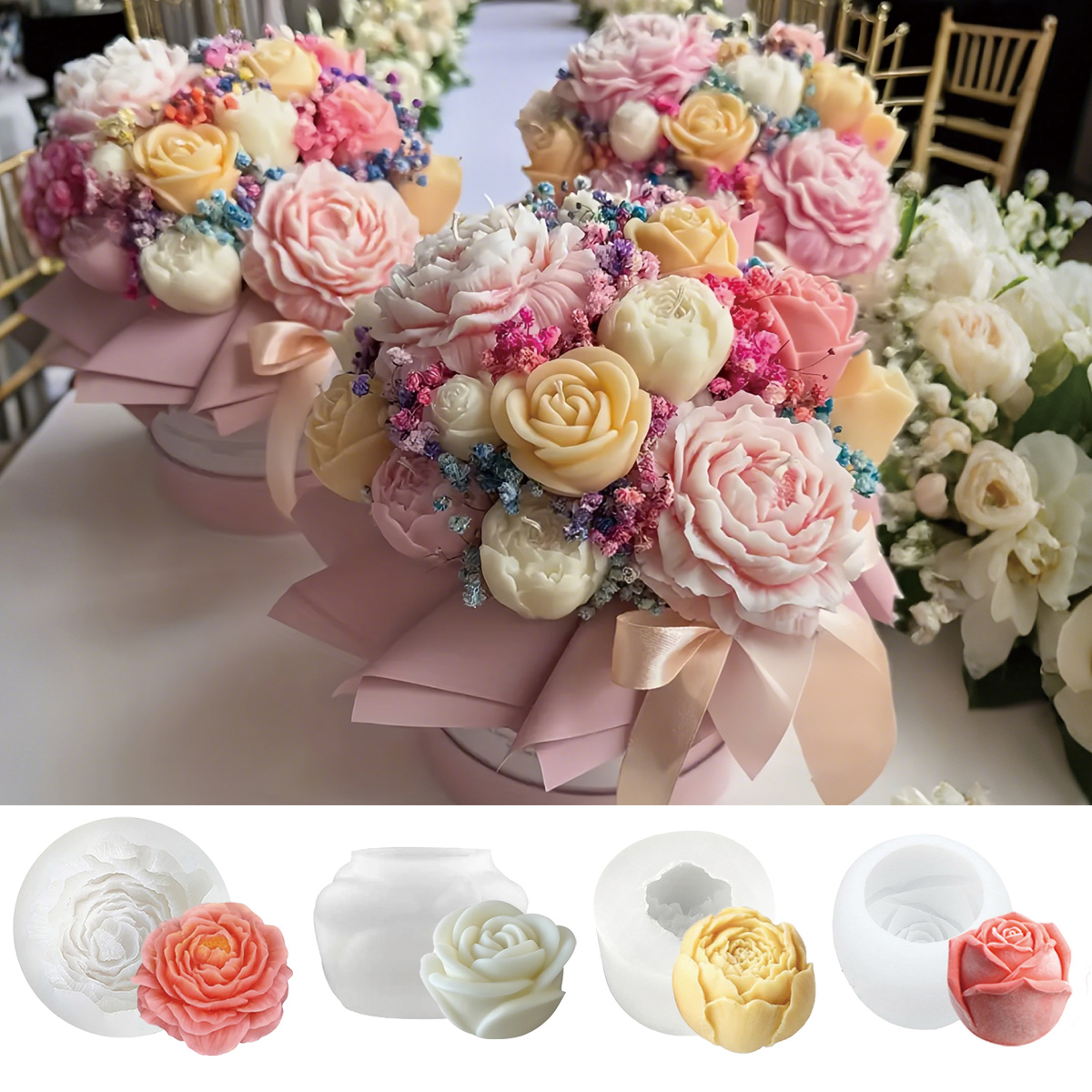 4pcs Floral Mold Set - Peony,  - Florist Supply Bulk ulasan dan harga