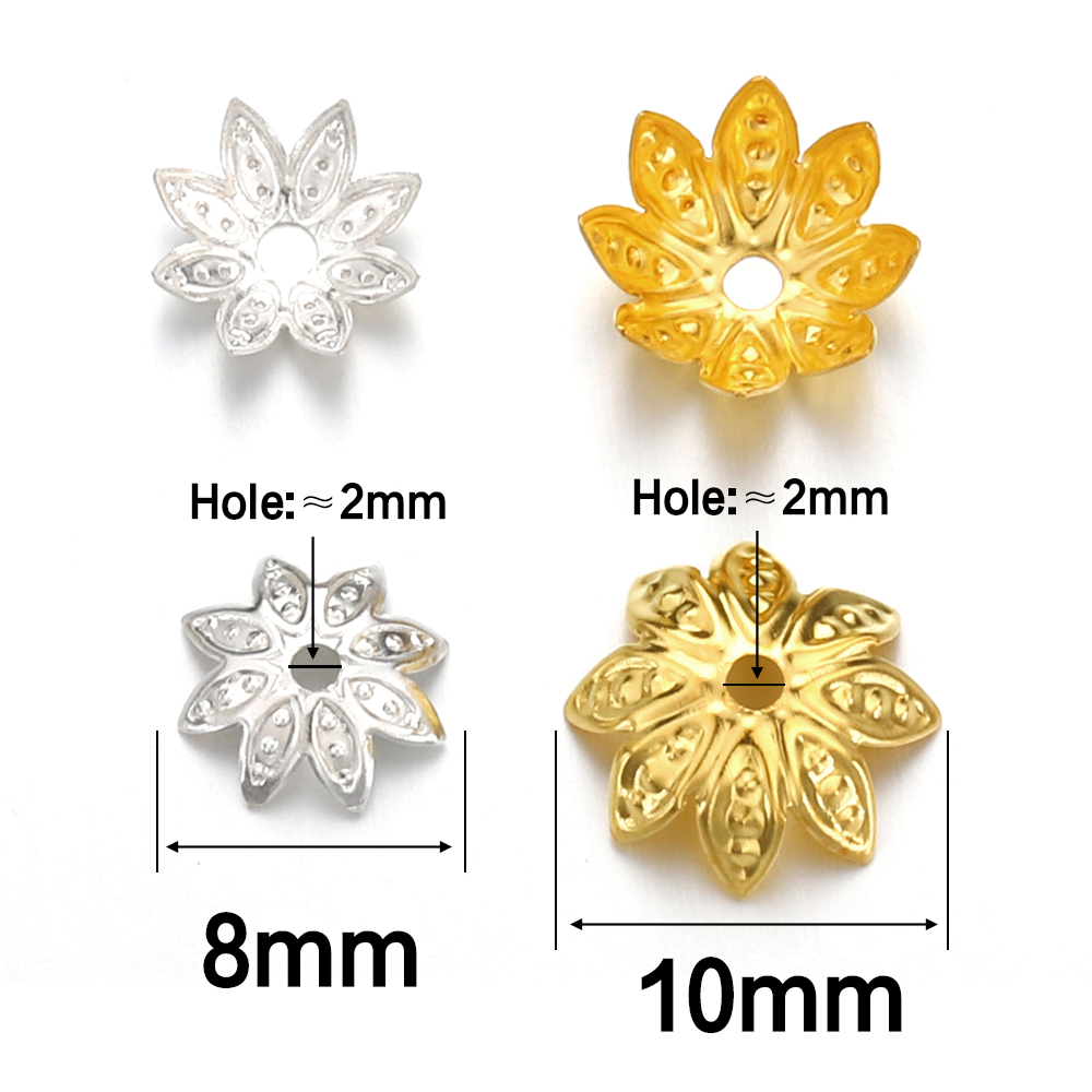 200pcs 8-10mm Gold Flower Bead - Supply Florist ulasan dan harga