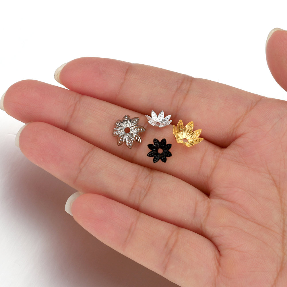 200pcs 8-10mm Gold Flower Bead - Supply Florist ulasan dan harga