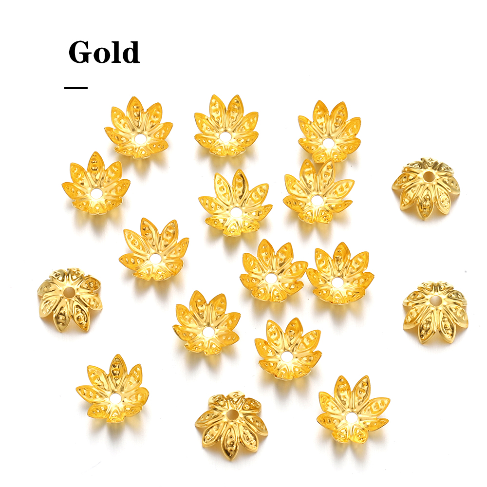 200pcs 8-10mm Gold Flower Bead - Supply Florist ulasan dan harga