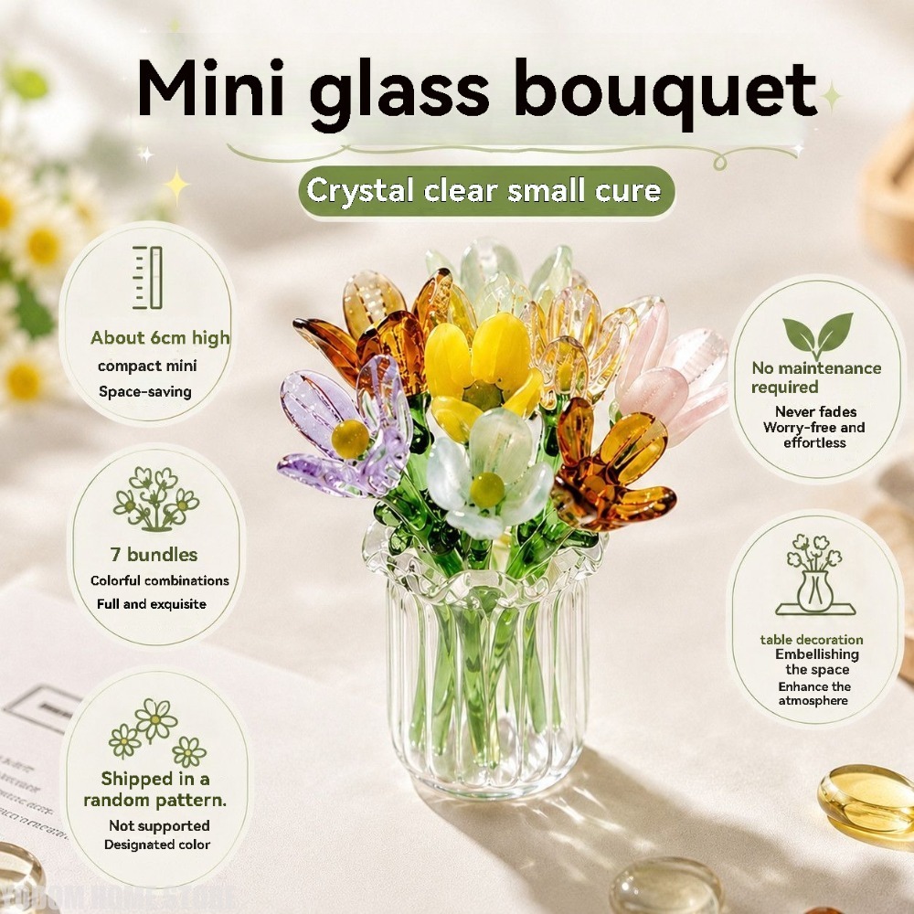 Handmade Colored Glass Flower  - Florist Supply Vases ulasan dan harga